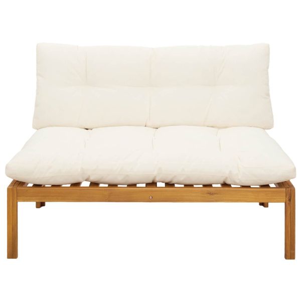 Среден диван Естествено и кремаво бяло 120 x 80 x 82 см