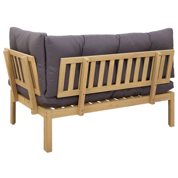 Ъглов диван Светла акация и тъмен сив 132 x 92 x 82 см