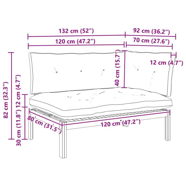 Ъглов диван Светла акация и тъмен сив 132 x 92 x 82 см