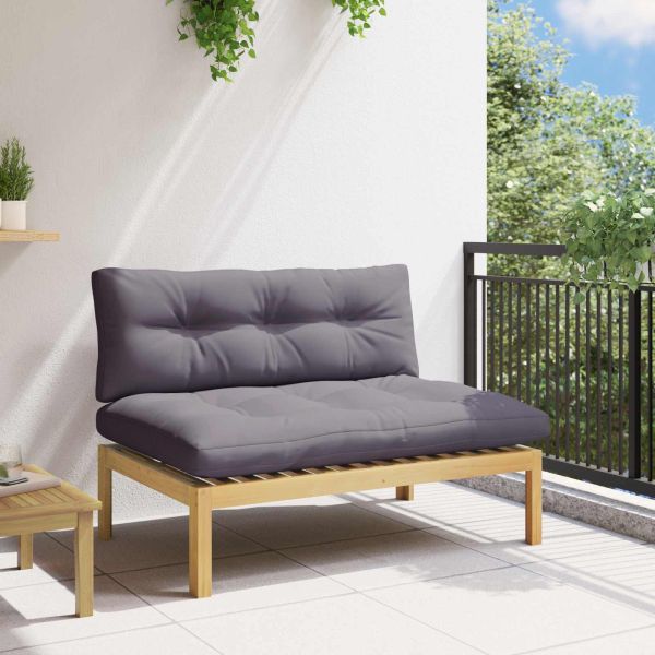 Среден диван Светла акация и тъмен сив 120 x 80 x 82 см