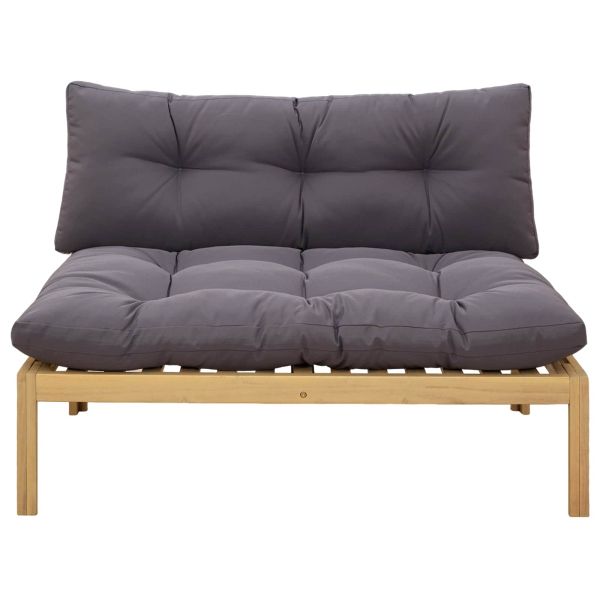 Среден диван Светла акация и тъмен сив 120 x 80 x 82 см