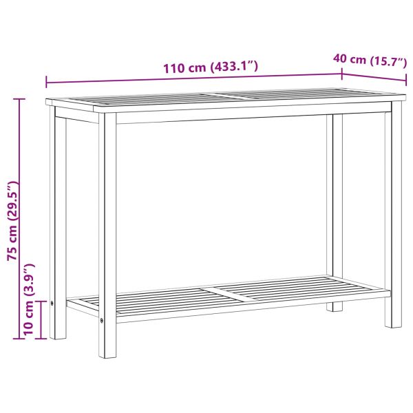 Градинска конзолна маса Светъл акация 110 x 40 x 75 cm