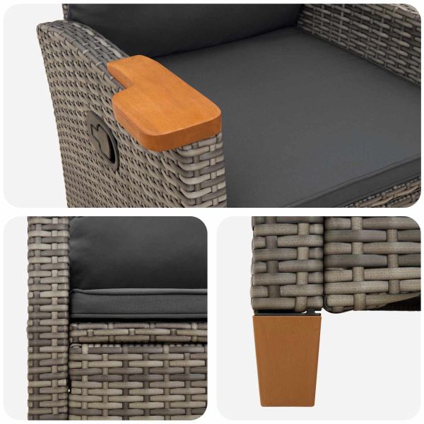 Регулируем стол с плоча за чай 62 x 64 x 112 см полиратан