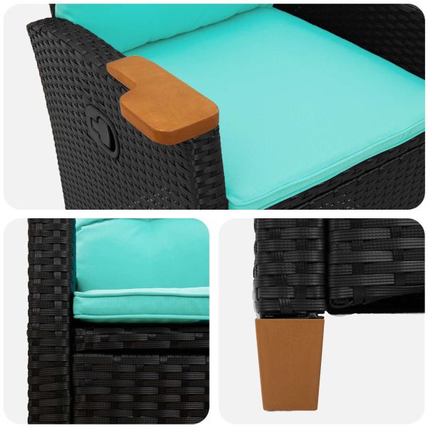 Регулируем стол с плоча за чай 62 x 64 x 112 см полиратан