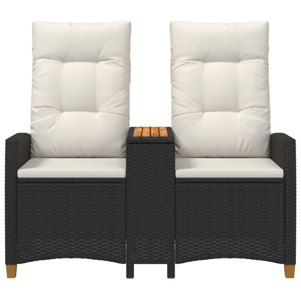 Люлееща се пейка с маса Черно и кремаво бяло 126 x 65 x 112 см