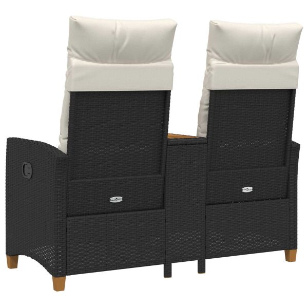 Люлееща се пейка с маса Черно и кремаво бяло 126 x 65 x 112 см