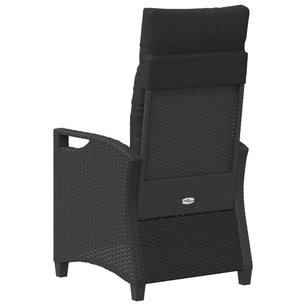 Градински стол 2 pcs Черно 56 x 64 x 94 см Стомана и полиester