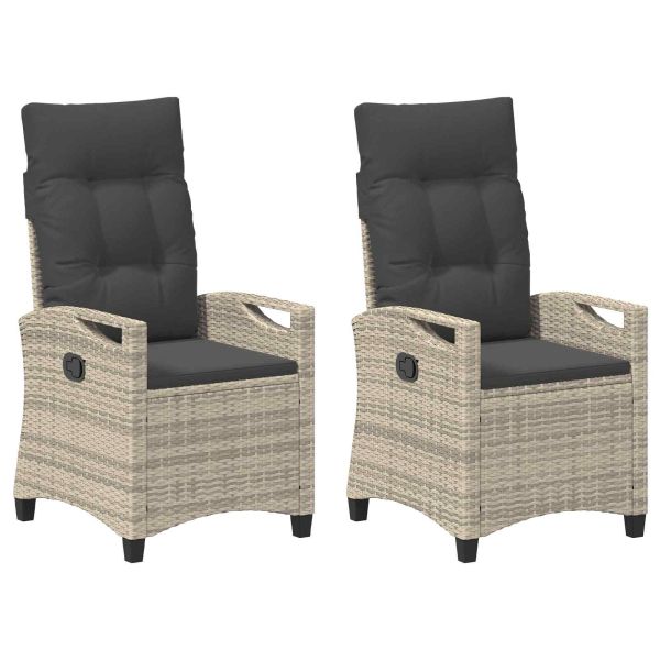 Градински стол 2 pcs Светло сиво и тъмно сиво 56 x 60 x 112 см