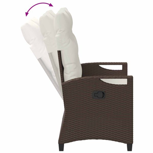 Градинска пейка с възглавница Кафяв и Кремав 105 x 60 x 112 см