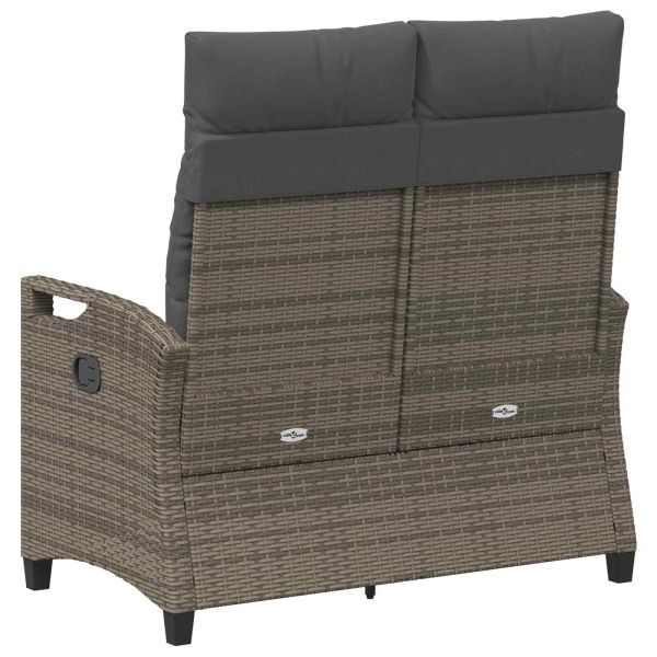 Градинска пейка с възглавница Сив и тъмен сив 105 x 60 x 112 см