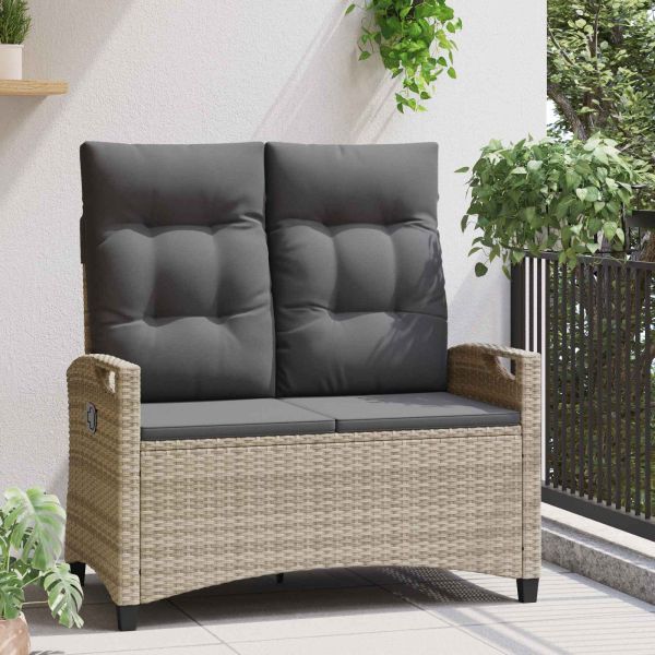 Градинска пейка с възглавница 105 x 60 x 112 см стомана