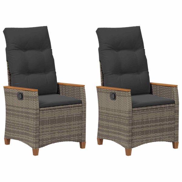 Лежанка за градина Сив и тъмен сив 64 x 57,5 x 112 см полиратан