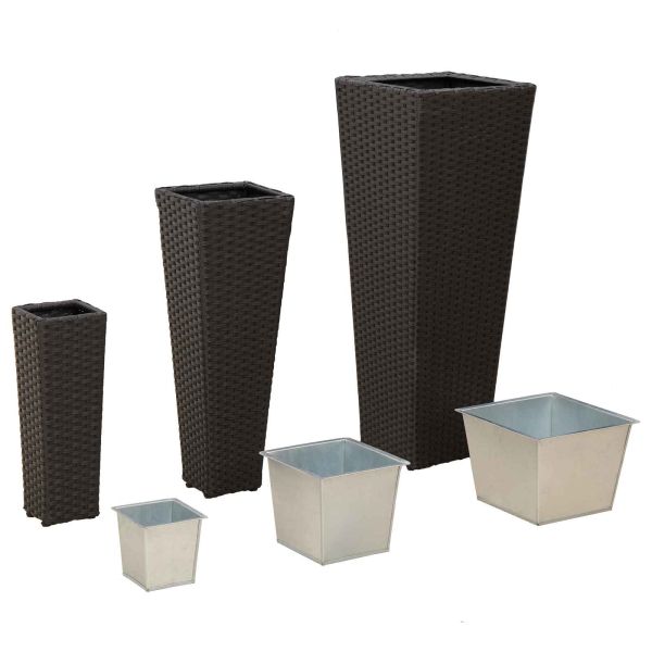Комплект за открито 3 pcs Черно Метал