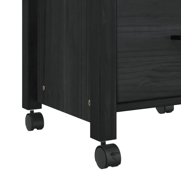 Кухненска количка MONZA Черен 48 x 40 x 88,5 см Солиден бор
