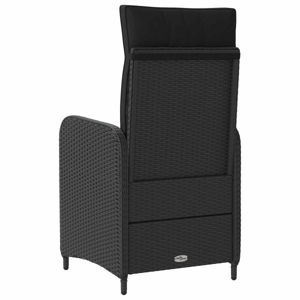 Лежанка за градина Черен 57 x 63 x 94 см полиратан