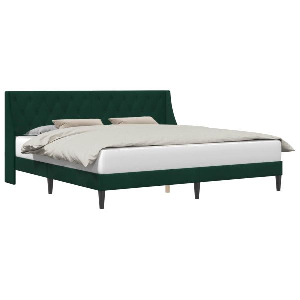 Рамка за легло с таблото Тъмен зелен 200 x 200 cm Кадифе