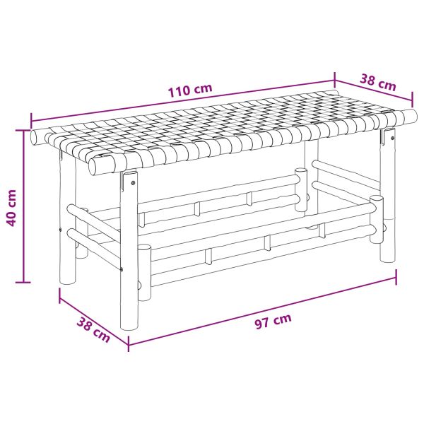 Градинска пейка Естествен 110 x 38 x 40 см Бамбук