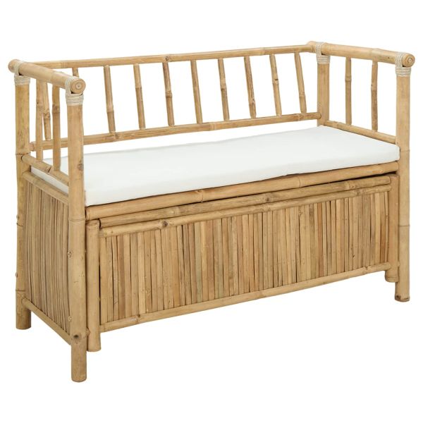 Градинска Пейка за Съхранение Естествен 110 x 47 x 80 см Бамбук
