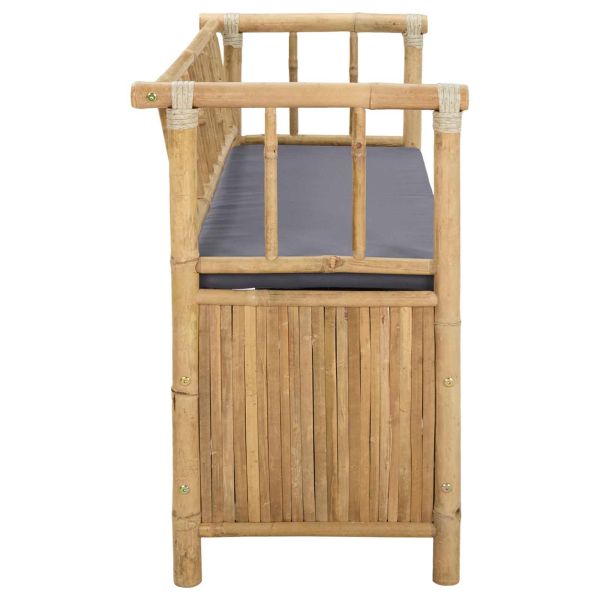 Градинска Пейка за Съхранение Естествен 110 x 47 x 80 см Бамбук