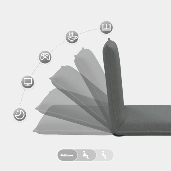 Подово кресло Тъмен сив 54 x 64 x 59 см текстил