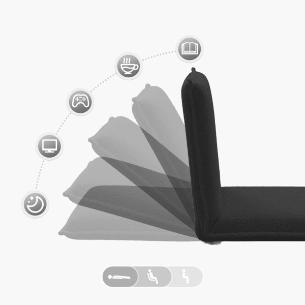 Подово кресло Черен 54 x 64 x 59 см Вълнена тъкан