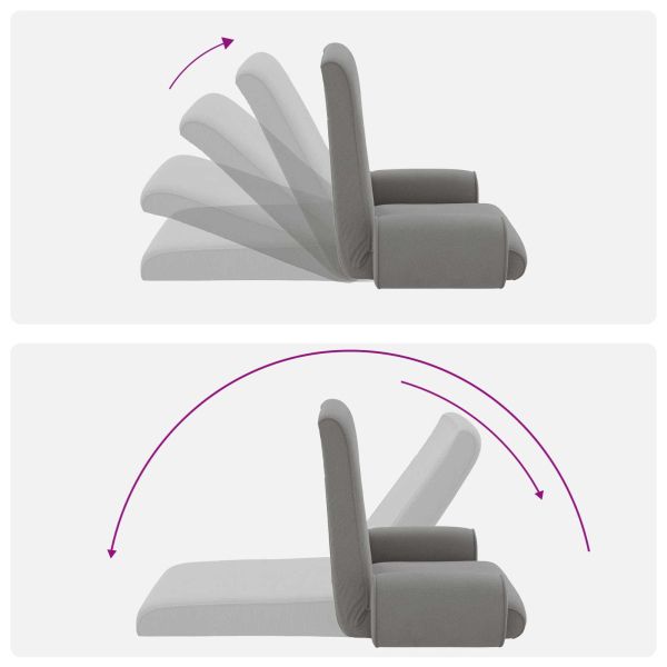 Подово кресло Тъмен сив 68 x 51 x 56 см Гранчест велур