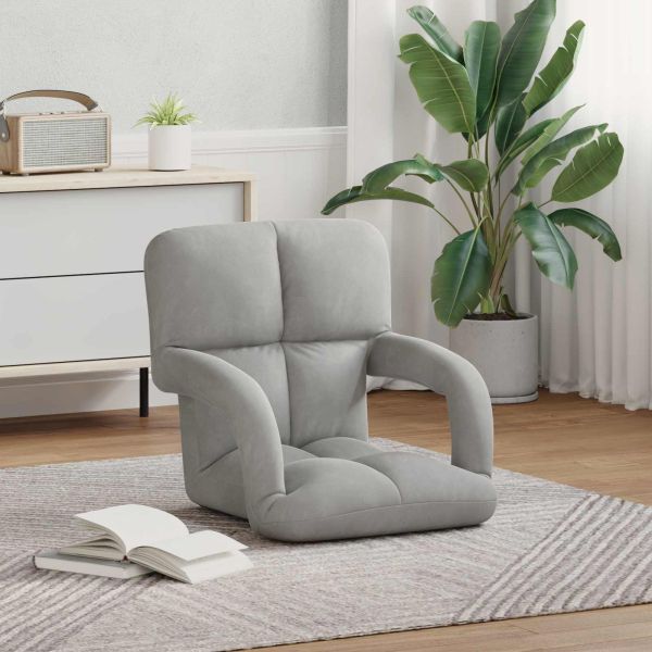 Подово кресло Светлосиво 58 x 62 x 58 см Кадифе