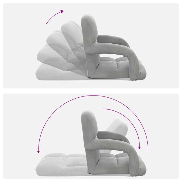 Подово кресло Светлосиво 58 x 62 x 58 см Кадифе