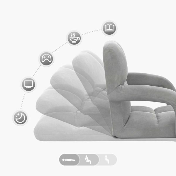 Подово кресло Светлосиво 58 x 62 x 58 см Кадифе