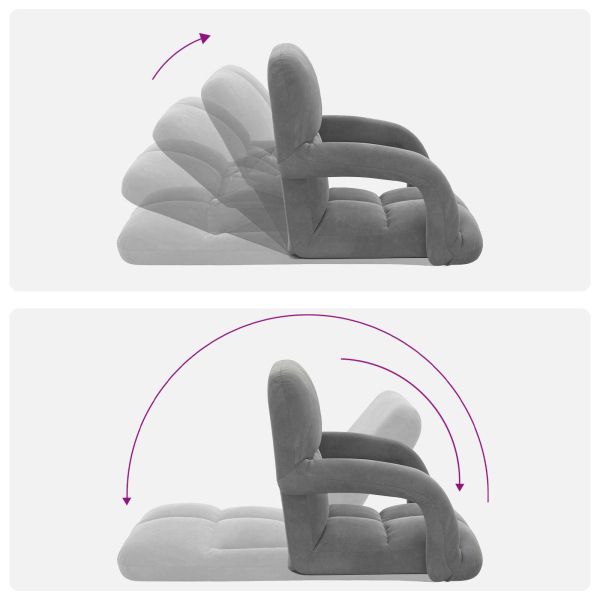 Подово кресло Тъмен сив 58 x 62 x 58 см Кадифе