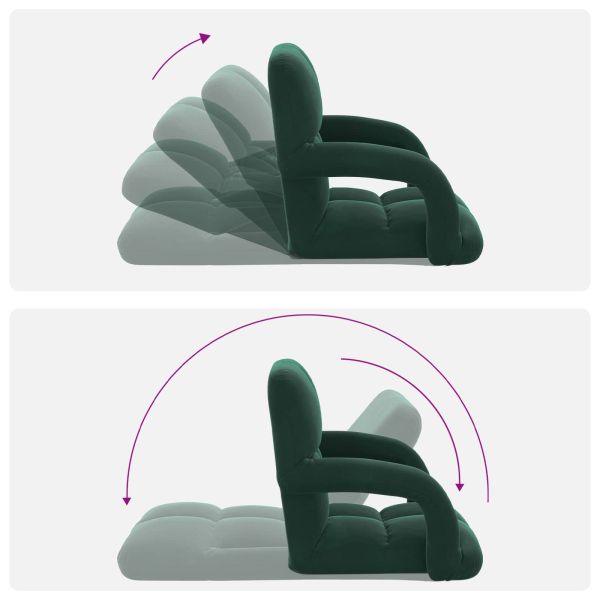 Подово кресло Тъмен зелен 58 x 62 x 58 см Кадифе