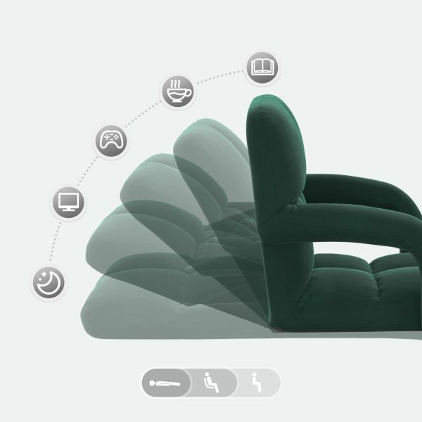 Подово кресло Тъмен зелен 58 x 62 x 58 см Кадифе