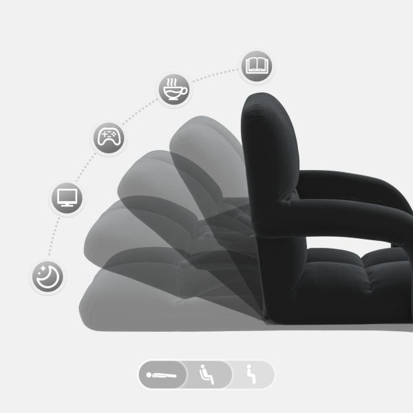 Подово кресло Черен 58 x 62 x 58 см Кадифе