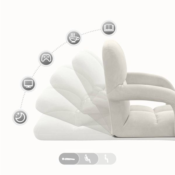 Подово кресло Крем 58 x 62 x 58 см Кадифе