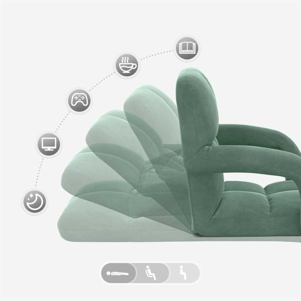 Подово кресло Морско зелено 58 x 62 x 58 см Кадифе