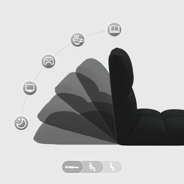 Подово кресло Черен 50 x 61 x 57 см текстил