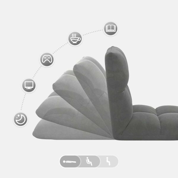 Подово кресло Тъмен сив 50 x 61 x 57 см Кадифе