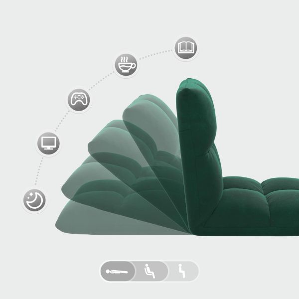 Подово кресло Тъмен зелен 50 x 61 x 57 см Кадифе