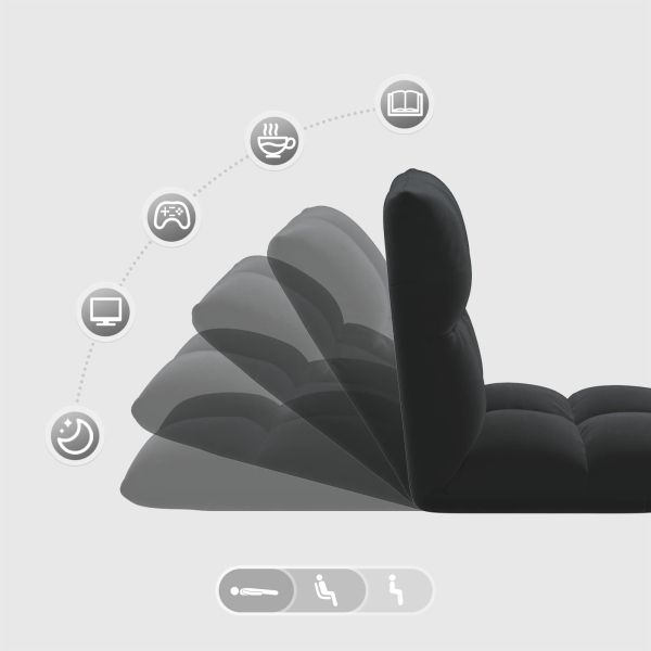 Подово кресло Черен 50 x 61 x 57 см Кадифе