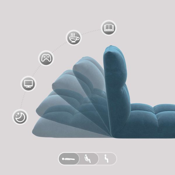 Подово кресло Синьо 50 x 61 x 57 см Кадифе