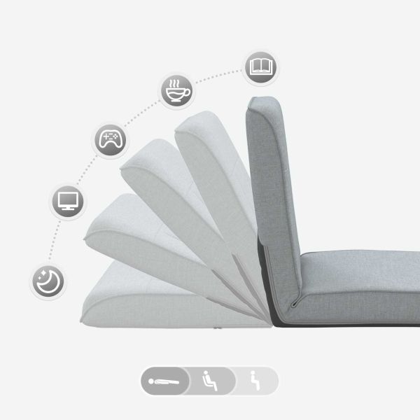 Подово кресло Светлосиво 50 x 73 x 60 см текстил