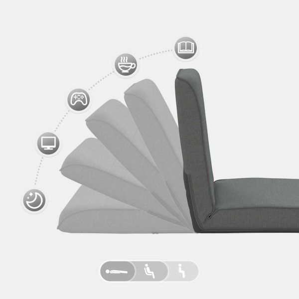 Подово кресло Тъмен сив 50 x 73 x 60 см текстил