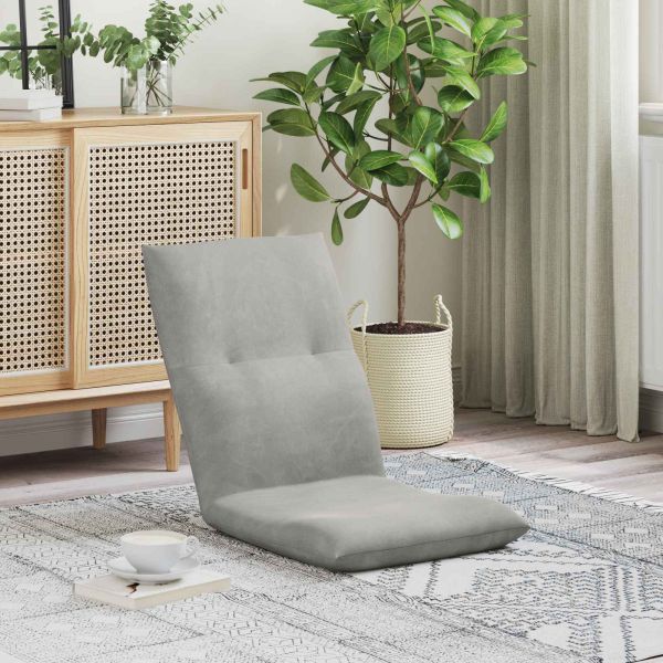 Подово кресло Светлосиво 46 x 50 x 61 см Кадифе