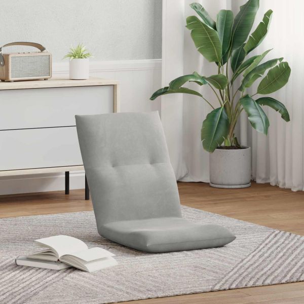 Подово кресло Светлосиво 46 x 50 x 61 см Кадифе