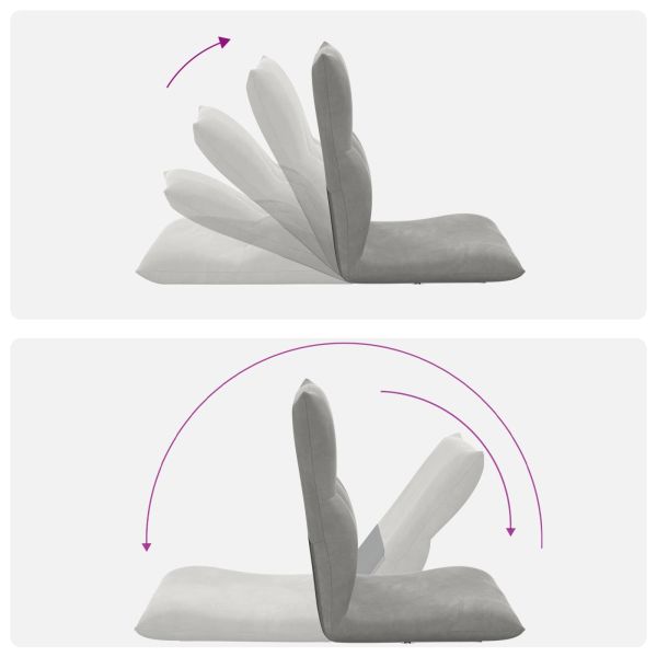 Подово кресло Светлосиво 46 x 50 x 61 см Кадифе