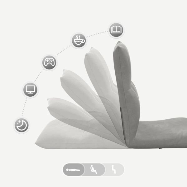 Подово кресло Светлосиво 46 x 50 x 61 см Кадифе