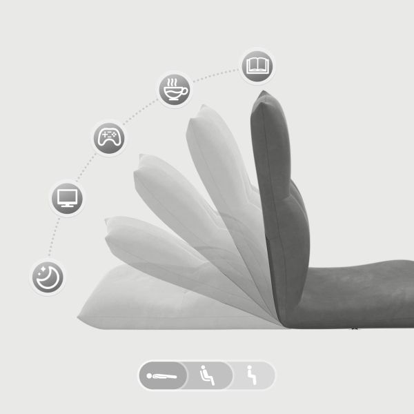 Подово кресло Тъмен сив 46 x 50 x 61 см Кадифе