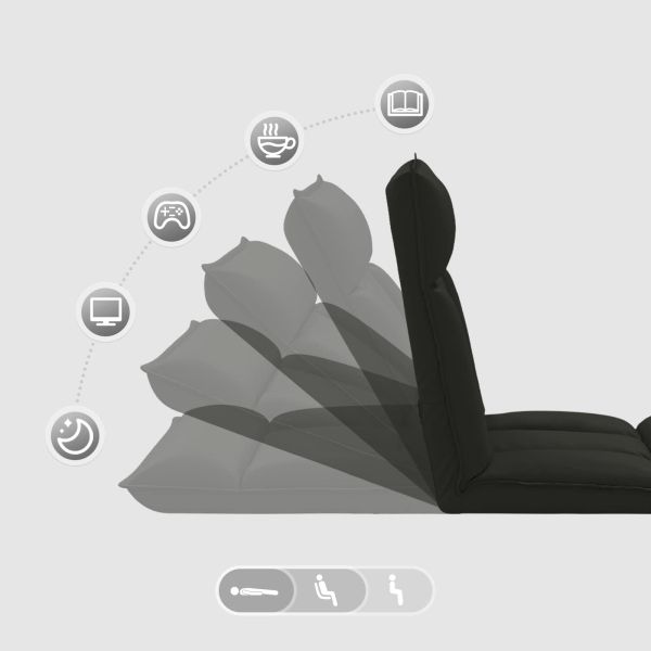 Подово кресло Черен 55 x 61 x 70 см Изкуствена