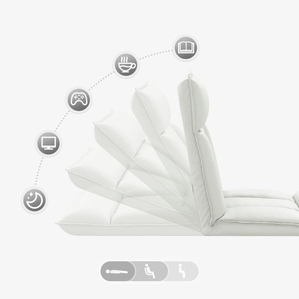 Подово кресло Бял 55 x 61 x 70 см Изкуствена