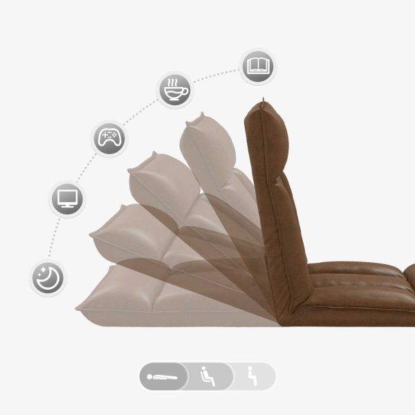 Подово кресло Кафяво 55 x 61 x 70 см текстил